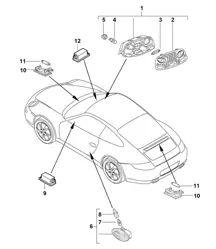 Innenbeleuchtung / Gepäckraumleuchte / Motorraumleuchte / Handschuhfachleuchte / Fußraumleuchte 997.2 Carrera 2009-12