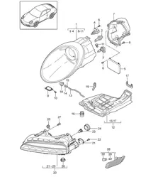 Koplampen / Extra koplamp / zijmarkeringslicht / Richtingaanwijzer repeater - PR:601 - 997.2 Carrera 2009-12