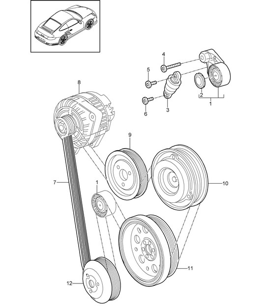 Riemspanner / V-riem - A170 - 997.2 TURBO 3.8L 2010-13
