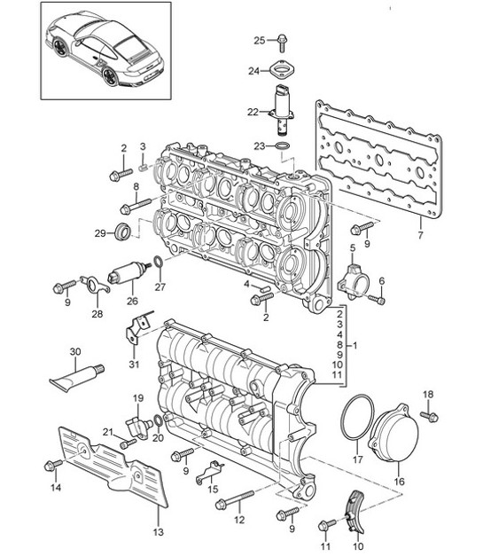 Diagram 103-012 Porsche Cayman 987C/981C (2005-2016) Motor
