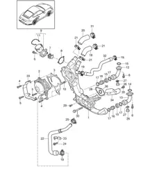 Kühlmittelpumpe / Wasserpumpengehäuse - 9770 - 997.2 GT2 RS 3.6L 2010-11