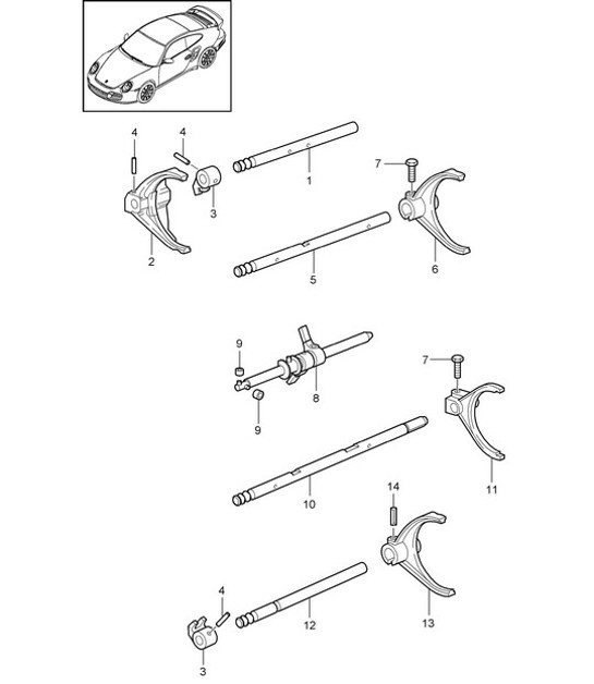 Diagram 304-001 Porsche Cayman GTS 718 4.0L PDK (400 Bhp) Transmission