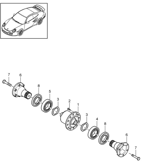 Diferencial de deslizamiento limitado - G97.55 / G97.88 - 997.2 Turbo / GT2 RS 2010-13