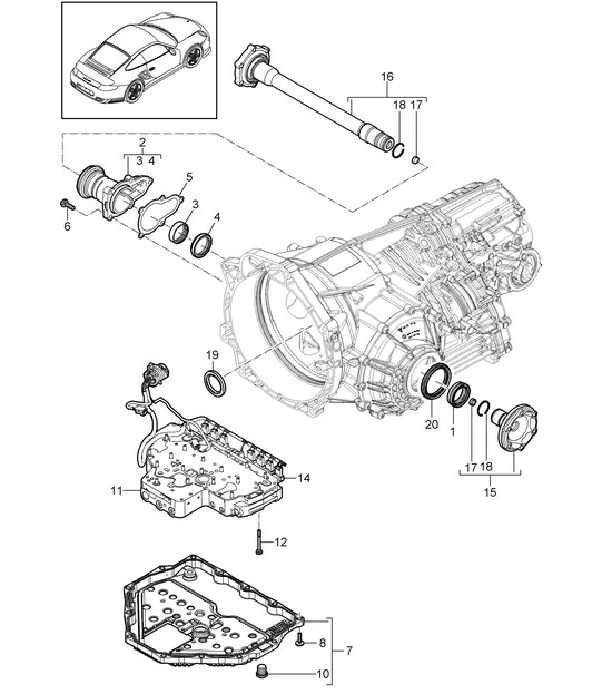 - PDK - Boîte de vitesses / Pièces détachées - 997.2 Turbo 2010-13