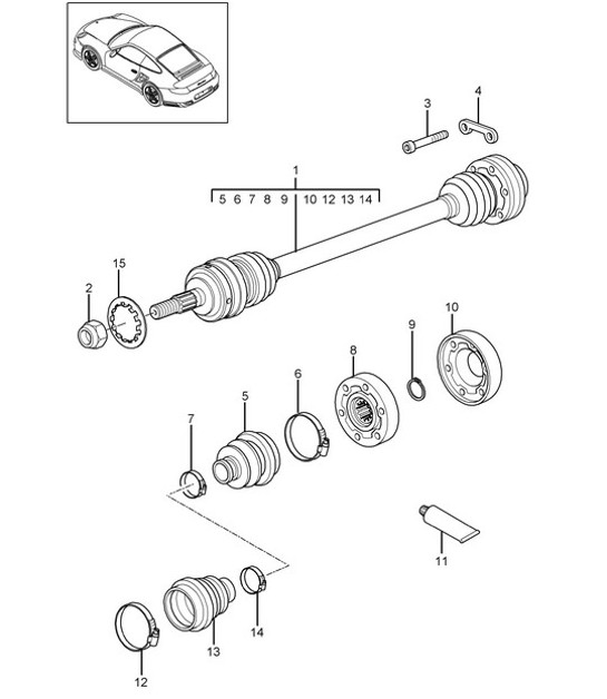 Diagram 401-010 Porsche 开曼718C(982C)2017>> 前轴、转向 