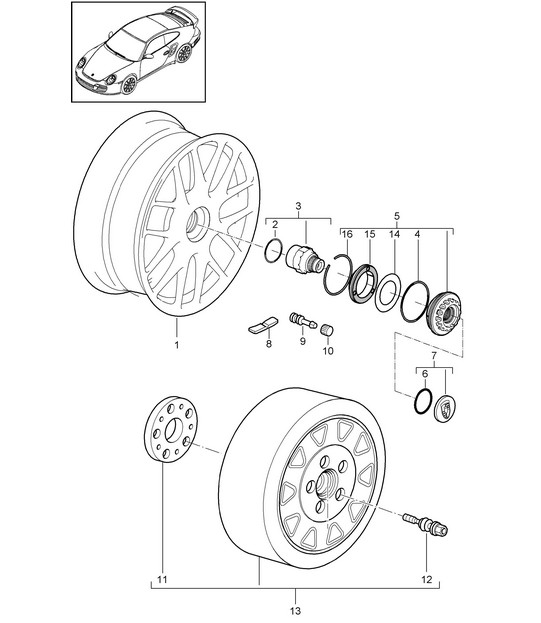 Chiusura centralizzata - PR:422 - 997.2 Turbo 2010-13