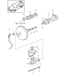 Brake master cylinder / Brake servo 997.2 Turbo / GT2 RS 2010-13