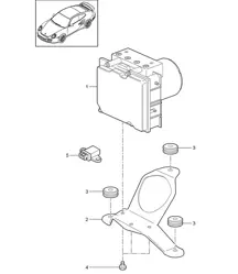 Unidad hidráulica / Sistema de frenos antibloqueo. - abs - Control 997.2 Turbo / GT2 RS 2010-13
