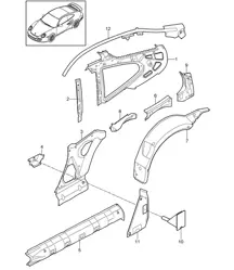 Parte laterale, interna - COUPE - 997.2 Turbo / GT2 RS 2010-13
