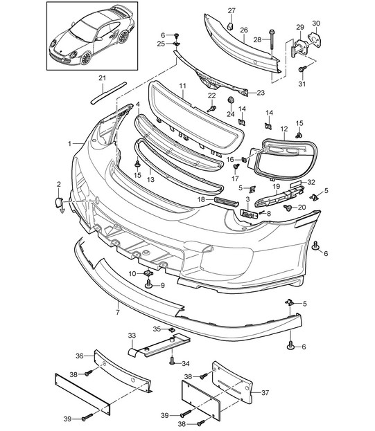 Front bumper - PR:004 - 997.2 GT2 RS 2010-11