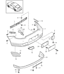 Trim Rear bumper 997.2 Turbo 2010-13