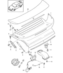 Abdeckung und Heckspoiler – PR:XAF, Turbo-Aerokit – 997.2 Turbo 2010–13