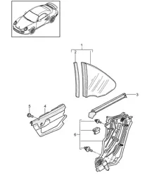 Side window - CABRIO - 997.2 Turbo 2010-13