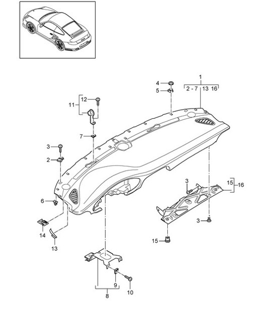 Diagram 809-000 Porsche Macan (95B) MK1 (2014-2018) Body