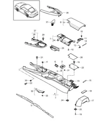 Centre console - REAR - 997.2 Turbo / GT2 RS 2010-13