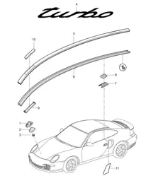 Inscriptions/Lettering / Decorative fittings / Stone guard film 997.2 Turbo / GT2 RS 2010-13