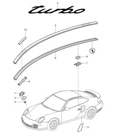 Inscriptions/Lettering / Decorative fittings / Stone guard film 997.2 Turbo / GT2 RS 2010-13