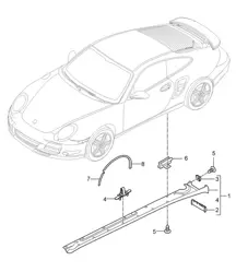 Rivestimento longherone - Esterno - 997.2 Turbo / GT2 RS 2010-13