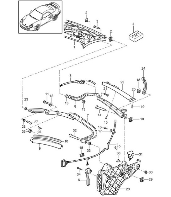 Diagram 811-015 Porsche Panamera Turbo V8 Executive Carrosserie