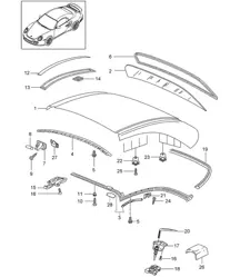 Hardtop / Accessories / Gaskets - PR:550 - 997.2 Turbo 2010-13