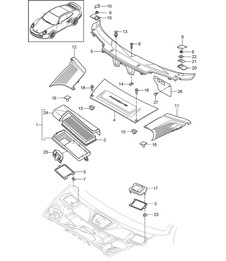 Partikelfilter / Windlaufverkleidung für 997.2 Turbo / GT2 RS 2010-2013