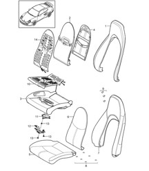Partie mousse / Housse / Selle standard / Selle confort 997.2 Turbo / GT2 RS 2010-2013