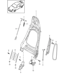 Rückenlehnenrahmen / Standardsitz / Komfortsitz 997.2 Turbo / GT2 RS 2010-13