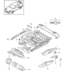 Seat frame / Standard seat / Comfort seat 997.2 Turbo / GT2 RS 2010-13
