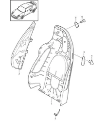 Backrest shell / Sports seat 997.2 Turbo / GT2 RS 2010-13