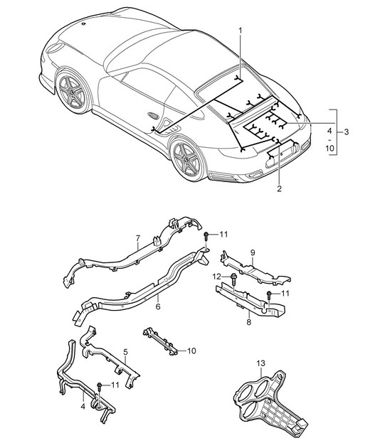 Kabelbäume - HINTEN - 997.2 GT2 RS 2010-13