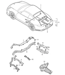 Kabelbomen - ACHTER - 997.2 GT2 RS 2010-13