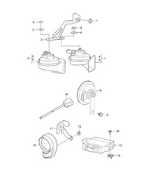 Fanfara / Avvisatore acustico / Sistema di allarme 997.2 Turbo / GT2 RS 2010-13