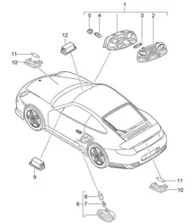 Innenbeleuchtung / Gepäckraumleuchte / Motorraumleuchte / Handschuhfachleuchte / Fußraumleuchte 997.2 Turbo / GT2 RS 2010-13