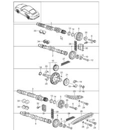 Ventilsteuerung für 997.1 TURBO/GT2 M97.70 2007-09 und 997.1 GT2 RS M97.70 2011