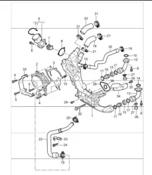 Wasserpumpe, Wasserpumpengehäuse für 997.1 TURBO/GT2 M97.70 2007-09 und 997.1 GT2 RS M97.70 2011