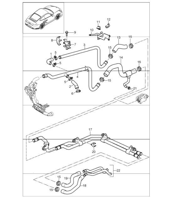 Diagram 105-03 Porsche 993 (911) C4S 1994-1997 Motor