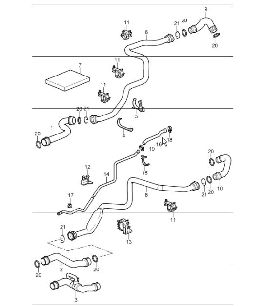 water cooling - 1 - for 997.1 TURBO 2007-09
