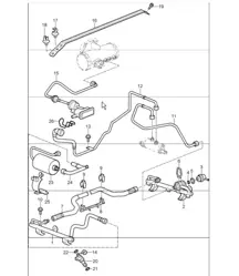 fuel collection pipe for 997.1 TURBO/GT2 M97.70 2007-09 and 997.1 GT2 RS M97.70 2011