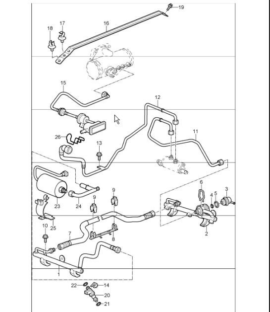 Diagram 107-05 Porsche 997 MK1 Carrera 2S 3.8L 2005-08 Engine
