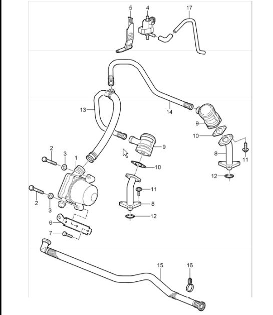 air injection for 997.1 TURBO/GT2 M97.70 2007-09 and 997.1 GT2 RS M97.70 2011