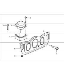 engine suspension for 997.1 TURBO/GT2 M97.70 2007-09 and 997.1 GT2 RS M97.70 2011