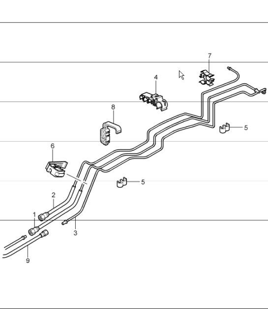 Diagram 201-10 Porsche Boxster S 986 3.2L 1999-02 Fuel System, Exhaust System
