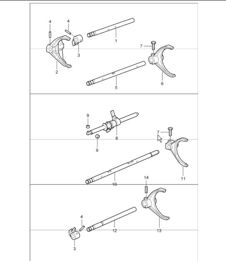 gear shift rod, shift fork,  shift rod for 997.1 TURBO GT2 G97.88 2008-09 and 997.1 GT2 RS G97.88 2011