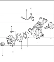 porte-roue et moyeu de roue pour 997.1 TURBO 2007-09