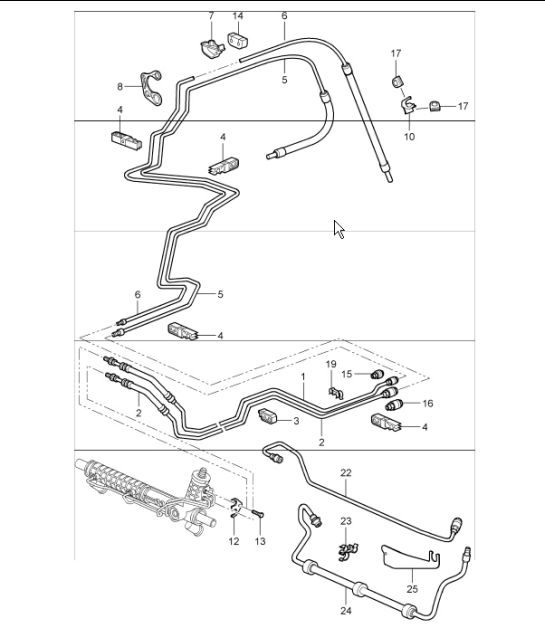 power steering lines 997.1 TURBO 2007-09