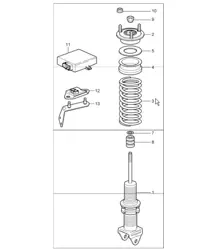 ressort hélicoïdal d'amortisseur 997.1 GT2 2007-09