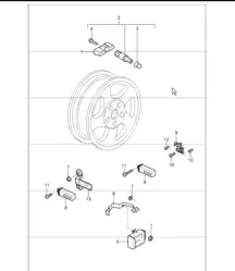 tyre pressure monitoring for 997.1 TURBO COUPE I482/483 2007 ONWARDS and 997.1 TURBO CABRIO 2008 ONWARDS