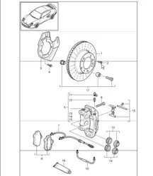 assale anteriore con freno a disco per 997.1 TURBO 2007-09