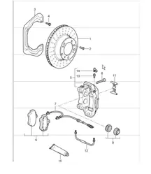 disc brake rear axle 997.1 GT2 2007-09