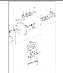 brake master cylinder and brake booster 997.1 TURBO 2007-09